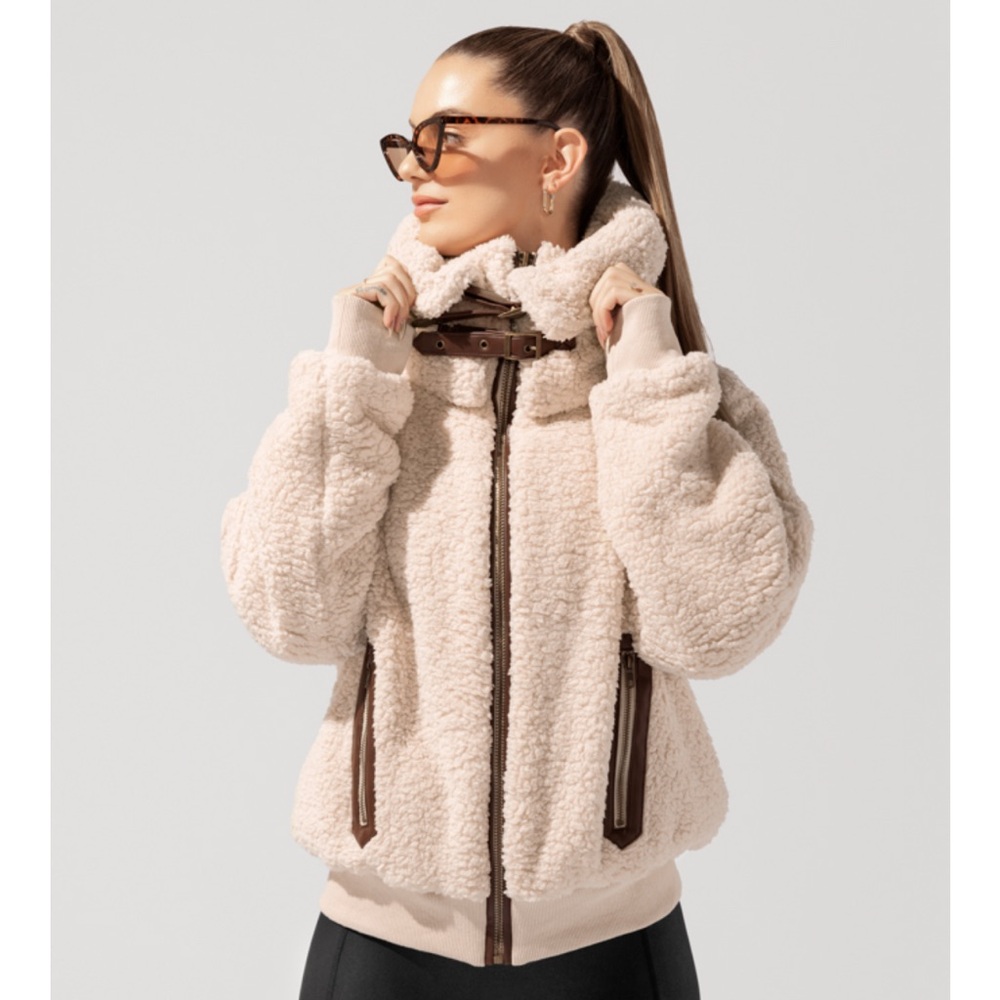 POPFLEX Cream and Brown Jacket - Picture 2 of 11